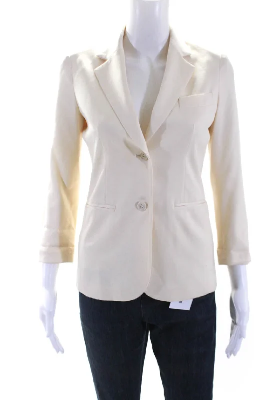 Women's reversible down coats with two - tone designs for versatile stylingThe Row Womens Button Down Suit Jacket White
