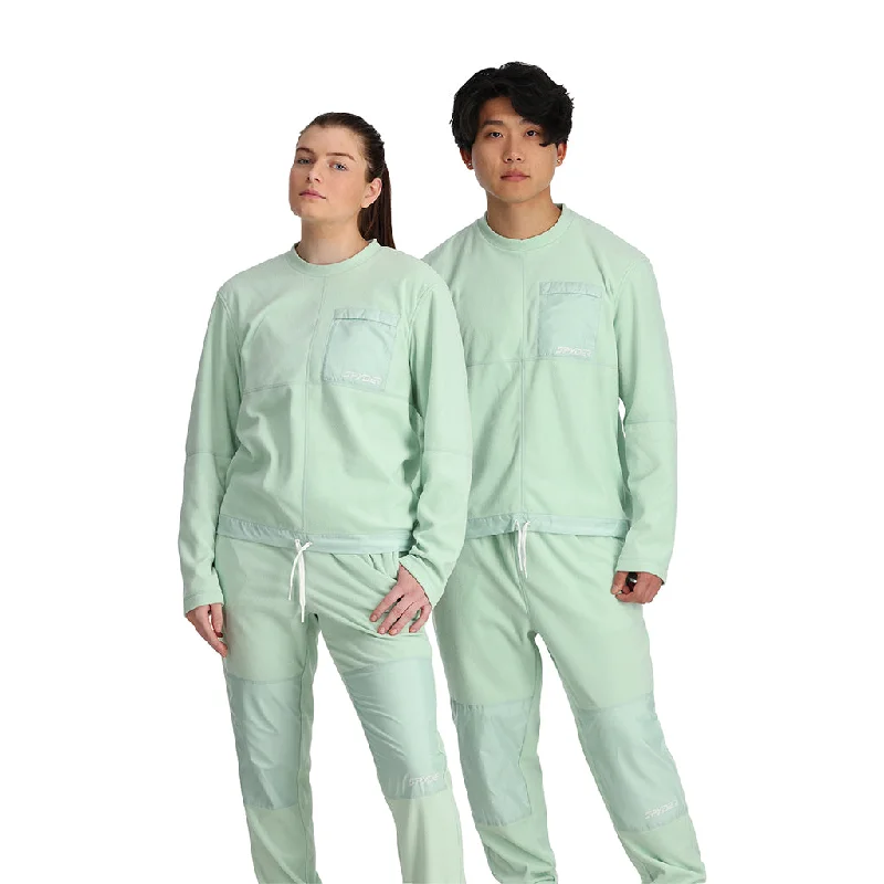 Quilted down women's coats with removable hoods for outdoor activitiesUnisex Lounge Crew - Wintergreen