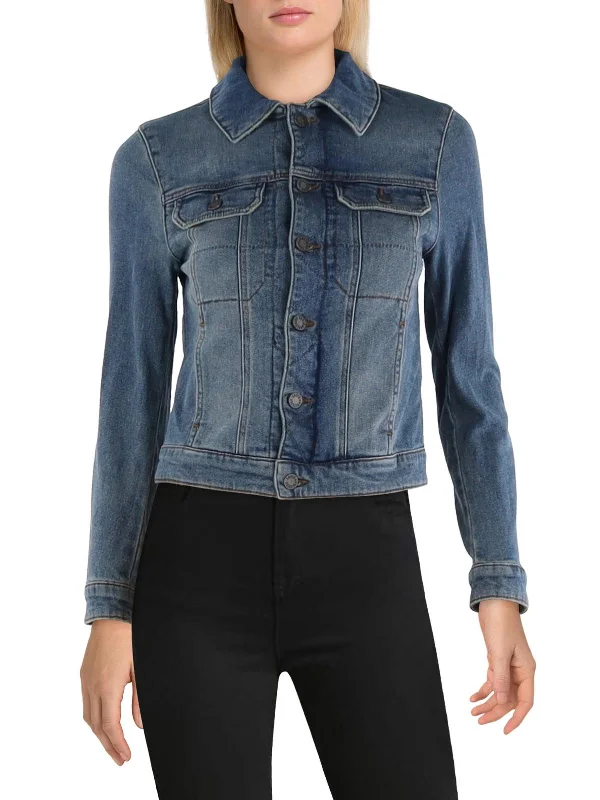 Water - resistant women's trench coats with adjustable cuffs for rainy daysWomens Collar Jacket Trucker Jacket