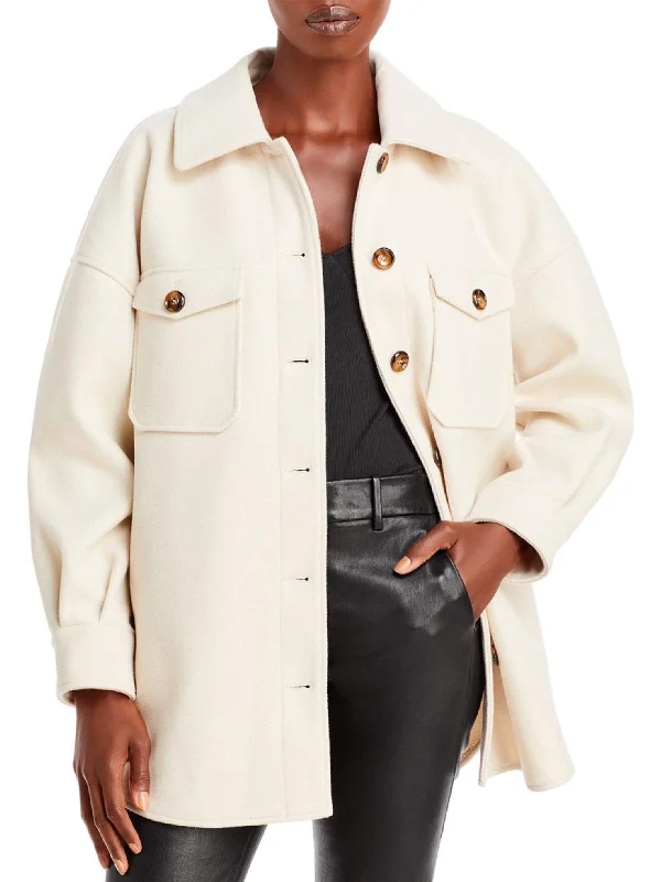 Women's pea coats with brass buttons for a nautical - inspired styleWomens Lightweight Cold Weather Shirt Jacket
