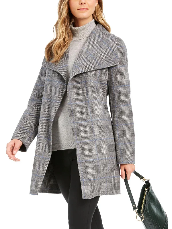 Women's longline double - breasted camel coats for a sophisticated lookWomens Wool Blend Cold Weather Wrap Coat