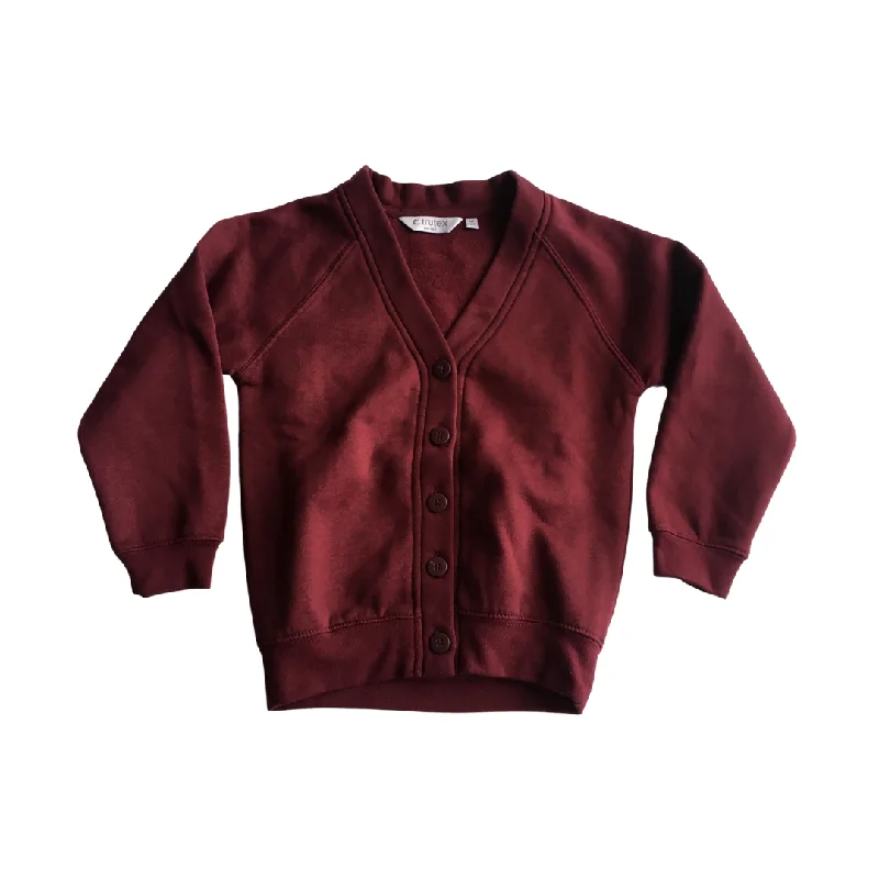 cropped women cardigan to pair with high - waisted jeansBurgundy School Jersey Cardigan