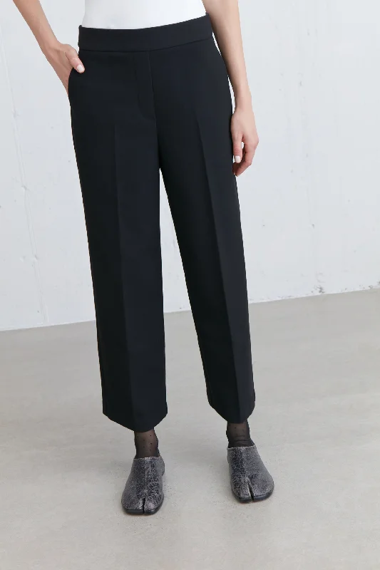hooded women cardigan for added warmth and styleCROPPED HALF ELASTIC WAIST PANT