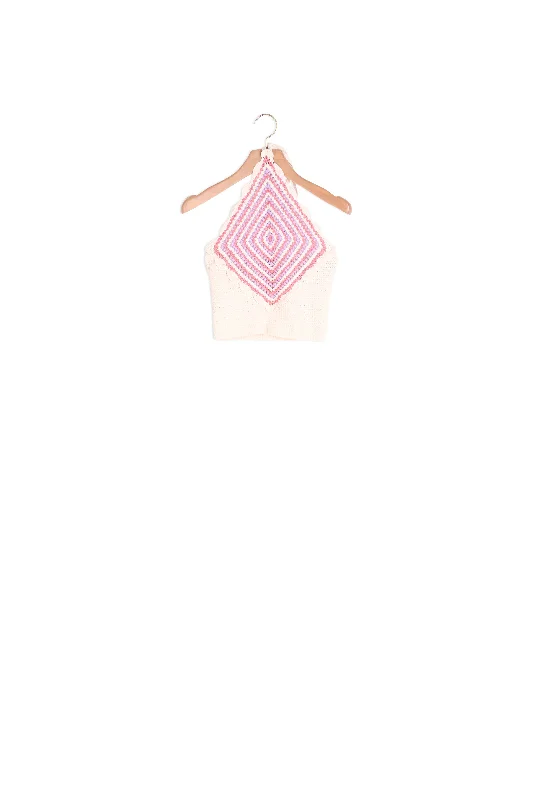 floral print women cardigan for a feminine touchTop en crochet
