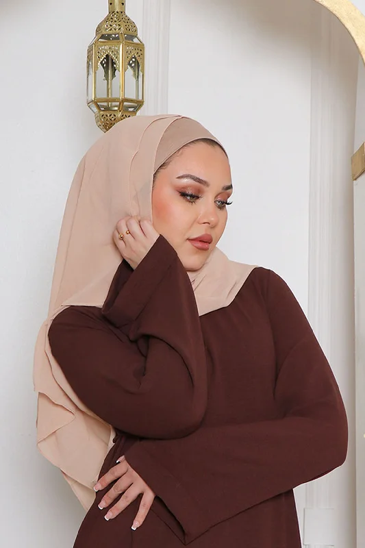 hooded women cardigan for added warmth and styleLaila Matching Chiffon Hijab Set- Gold hooded women cardigan for added warmth and styleLaila Matching Chiffon Hijab Set- Gold