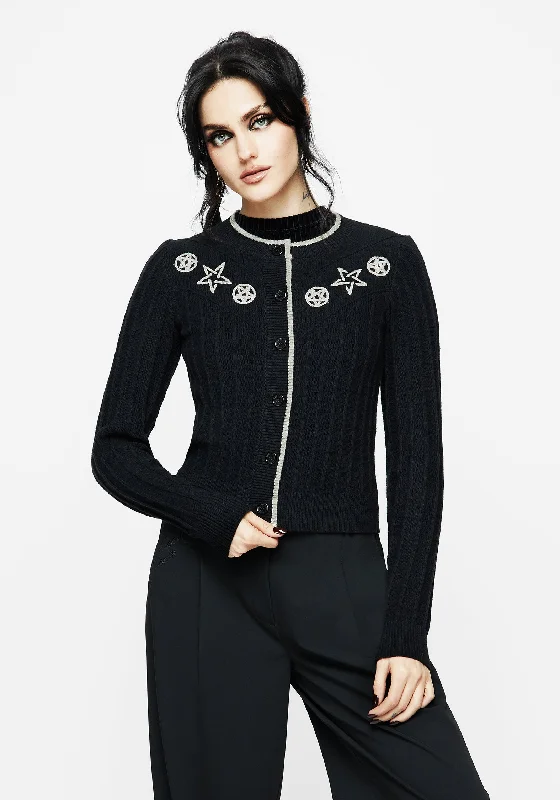 maternity women cardigan for expecting momsPentagram Embroidered Cardigan