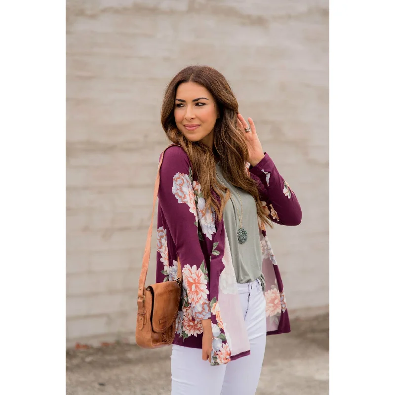 organic cotton women cardigan for an eco - friendly choicePlum Floral Pocket Cardigan organic cotton women cardigan for an eco - friendly choicePlum Floral Pocket Cardigan