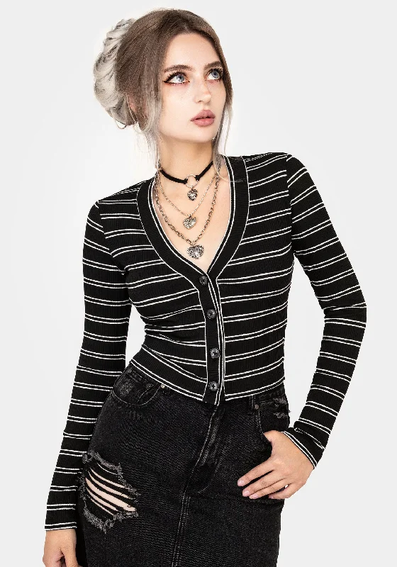 ribbed women cardigan with a classic textureSlash Cropped Cardi