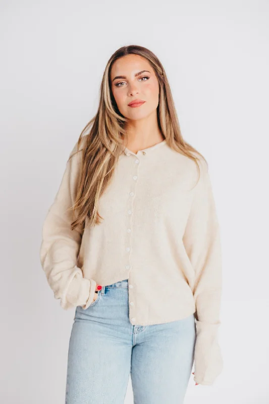 cashmere blend women cardigan for a luxurious feelPiper Cardigan in Natural