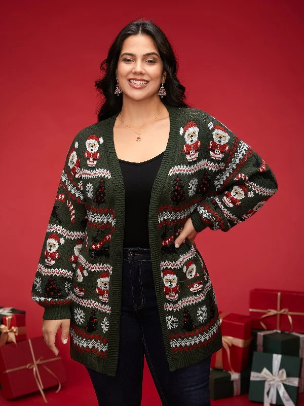 v neck women cardigan to elongate the necklineSupersoft Essentials Holiday Pattern Open Cardigan v neck women cardigan to elongate the necklineSupersoft Essentials Holiday Pattern Open Cardigan