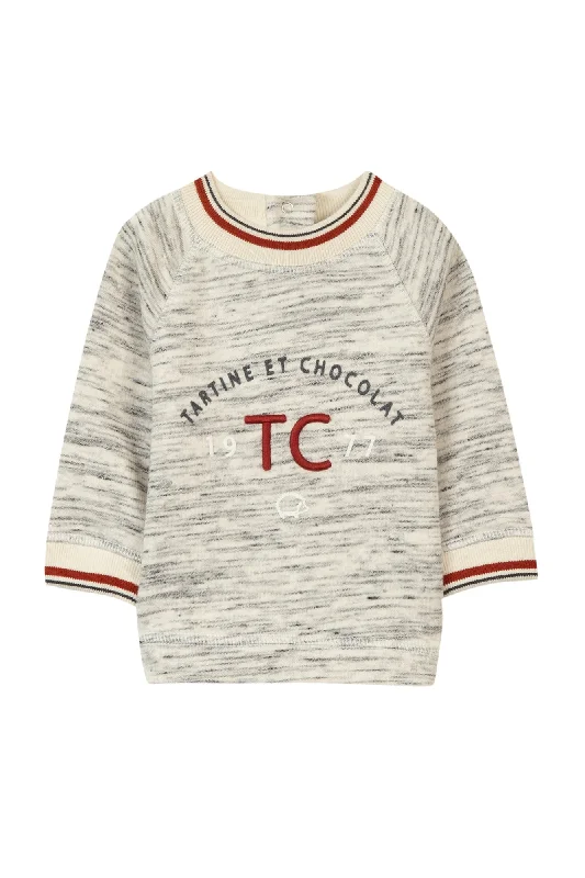 Sweat-shirt - Gris chiné molleton TC