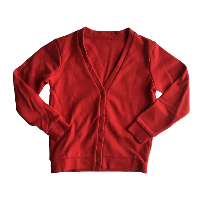 hooded women cardigan for added warmth and styleRed School Jersey Cardigan