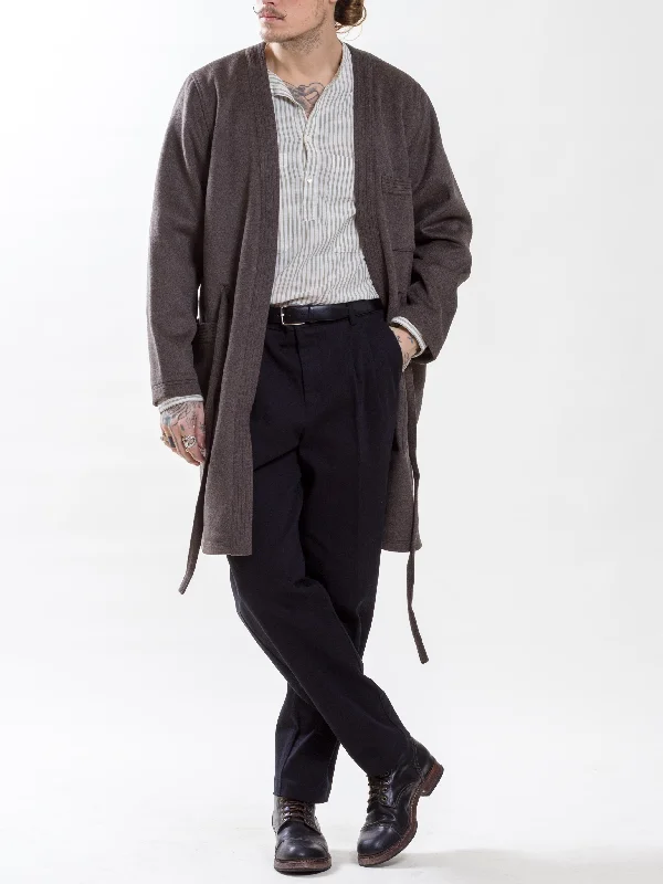 hand knitted women cardigan with artisanal charmUncle Bright, Sora Kimono, Taupe