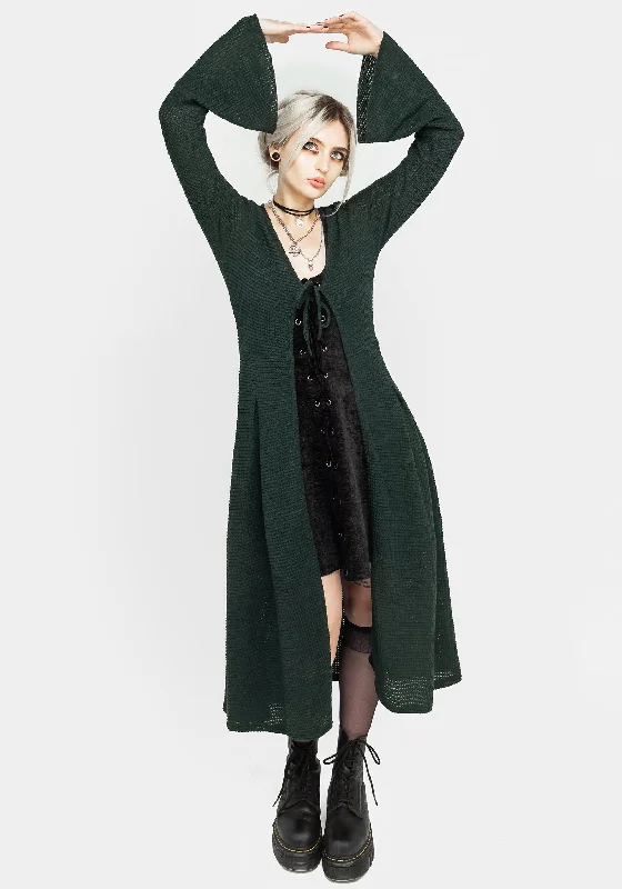 long length women cardigan with side slitsXana Textured Tie Front Long Cardigan - Green long length women cardigan with side slitsXana Textured Tie Front Long Cardigan - Green