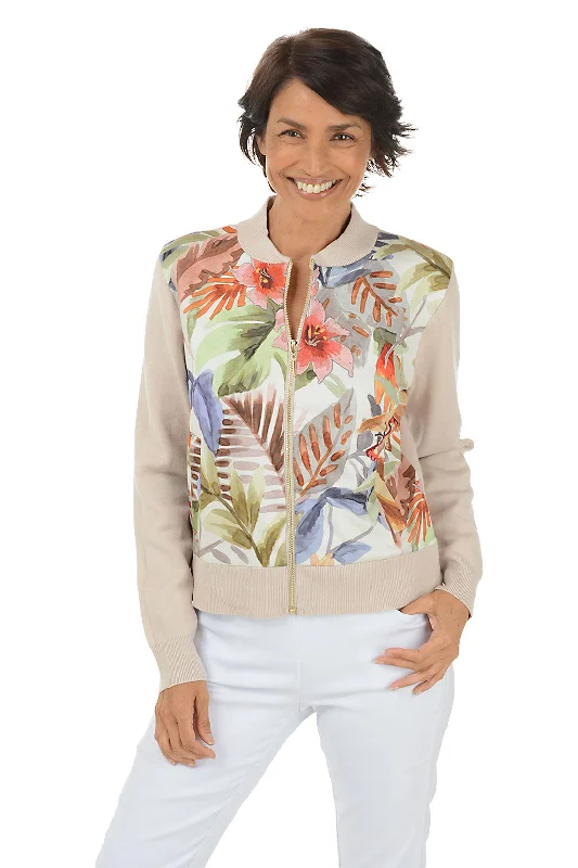 Butterfly Zip Front Sweater Jacket