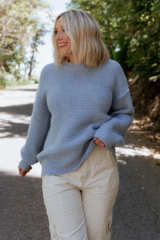 Mock Neck Women's Alpaca Wool Sweaters in Earth TonesBentley Chunky Knit Sweater | Blue