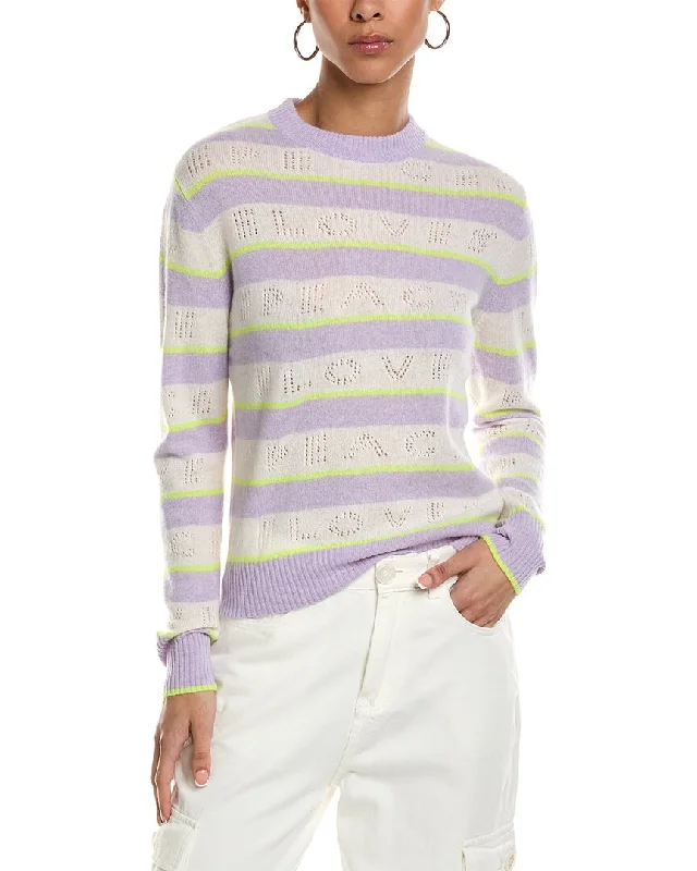 Split - Hem Women's Linen Blend Sweaters for SpringBrodie Cashmere Love & Peace Pointelle Cashmere Sweater