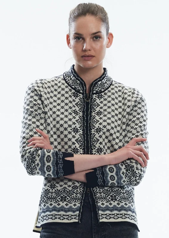 Cropped Women's Angora Blend Sweaters for a Trendy LookDale of Norway - Solfrid Women's Jacket - Schiefer