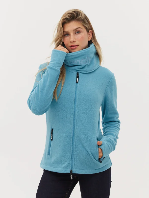 High - Low Hem Women's Cashmere - Blended SweatersFunnel Microfleece Zip-Up Wrap Neck -