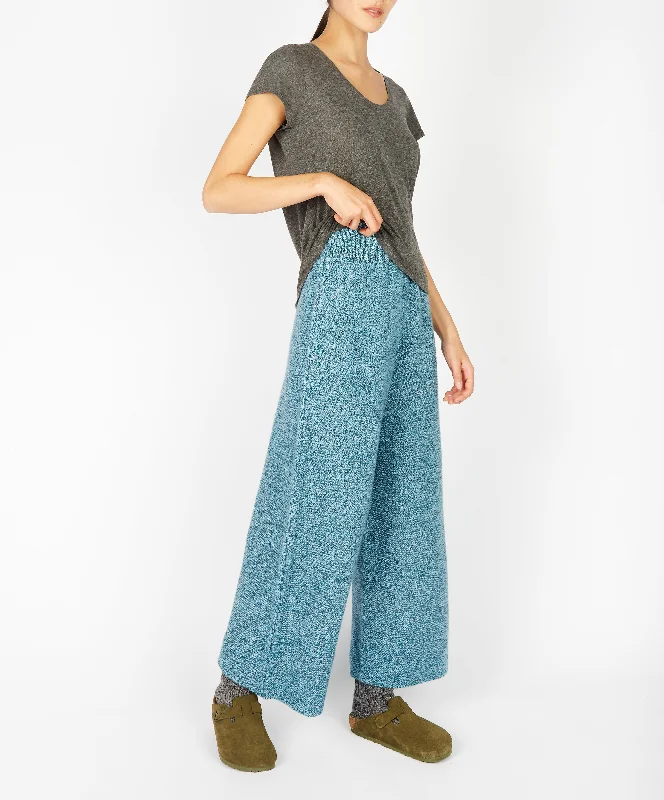 Button - Down Women's Shetland Wool Sweaters in Traditional PatternsIrish - Kestrel Cropped Trousers - Larimar