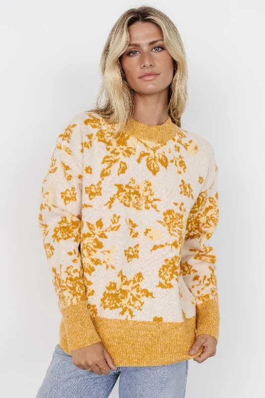 Open - Front Women's Cardigan - Style Mohair SweatersLegend Sweater | Mustard Print
