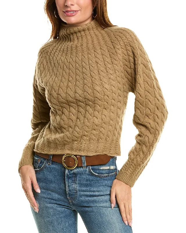 Cropped Women's Angora Blend Sweaters for a Trendy LookTheory Funnel Neck Wool & Cashmere-Blend Sweater