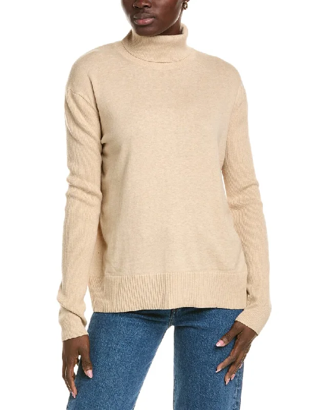 Tie - Front Women's Lambswool Sweaters in Pastel HuesVelvet by Graham & Spencer Cashmere-Blend Mock Neck Sweater
