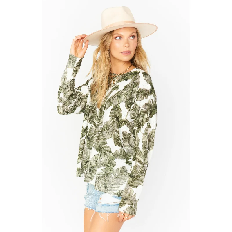Plus Size Women's Ruffled Hem Sweaters in Floral PrintsWoodsy Sweater