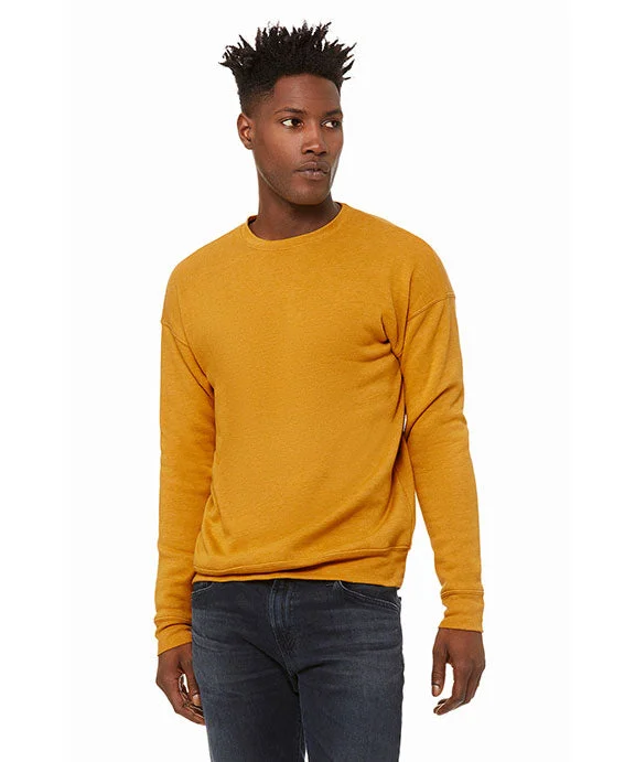 Women's tie - dye hoodie in bright colors for a retro and eye - catching style3945 - Bella + Canvas Unisex Drop Shoulder Fleece Sweatshirt | Heather Mustard