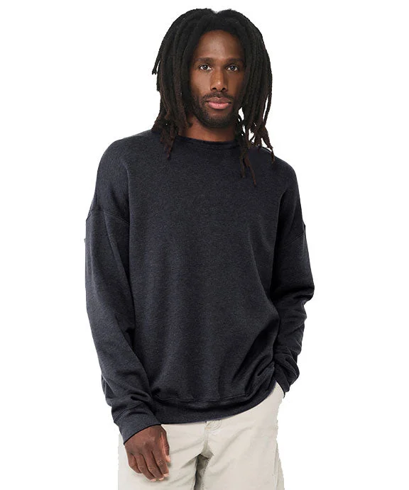 Women's graphic - printed sweatshirt featuring floral patterns for a feminine touch3945 - Bella + Canvas Unisex Drop Shoulder Fleece Sweatshirt | Heather Navy