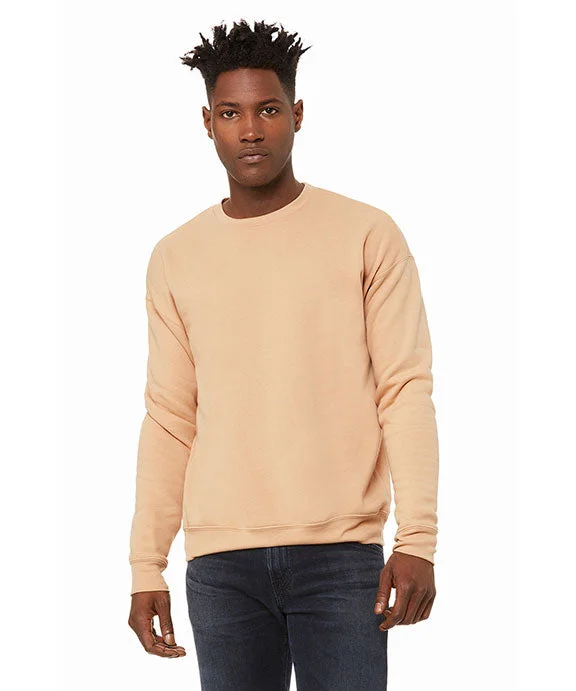Women's mock - neck sweatshirt made of moisture - wicking material for fitness use3945 - Bella + Canvas Unisex Drop Shoulder Fleece Sweatshirt | Heather Sand Dune