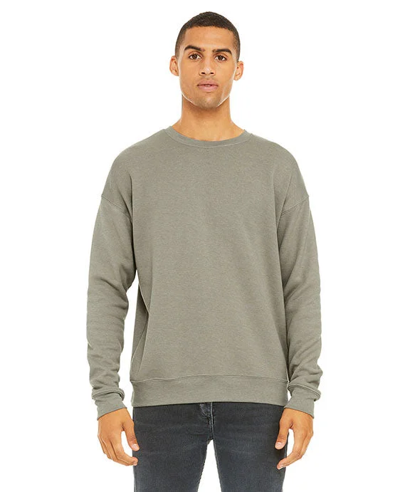 Women's zip - front sweatshirt with contrast stitching for a sporty aesthetic3945 - Bella + Canvas Unisex Drop Shoulder Fleece Sweatshirt | Heather Stone