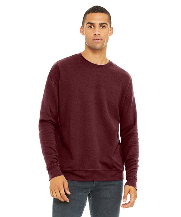 Women's hoodie with a kangaroo pocket and a pom - pom drawstring for added charm3945 - Bella + Canvas Unisex Drop Shoulder Fleece Sweatshirt | Maroon