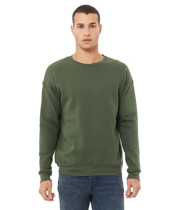 Women's hoodie with a glittery print for a glamorous and sparkly appearance3945 - Bella + Canvas Unisex Drop Shoulder Fleece Sweatshirt | Military Green