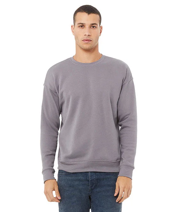 Women's zip - front sweatshirt with contrast stitching for a sporty aesthetic3945 - Bella + Canvas Unisex Drop Shoulder Fleece Sweatshirt | Storm