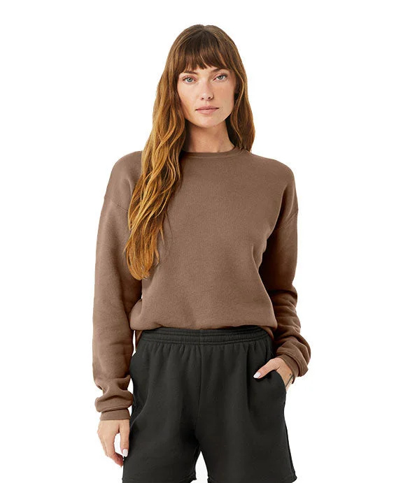 Women's color - block hoodie combining bold hues for a fashion - forward statement3945 - Bella + Canvas Unisex Drop Shoulder Fleece Sweatshirt | Vintage Brown