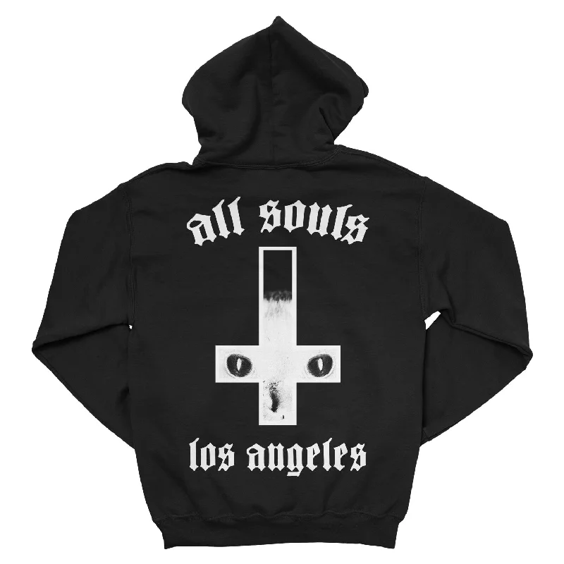 Women's cropped sweatshirt with a lace - trimmed hem for a romantic lookAll Souls "Cross" Zip Hoodie