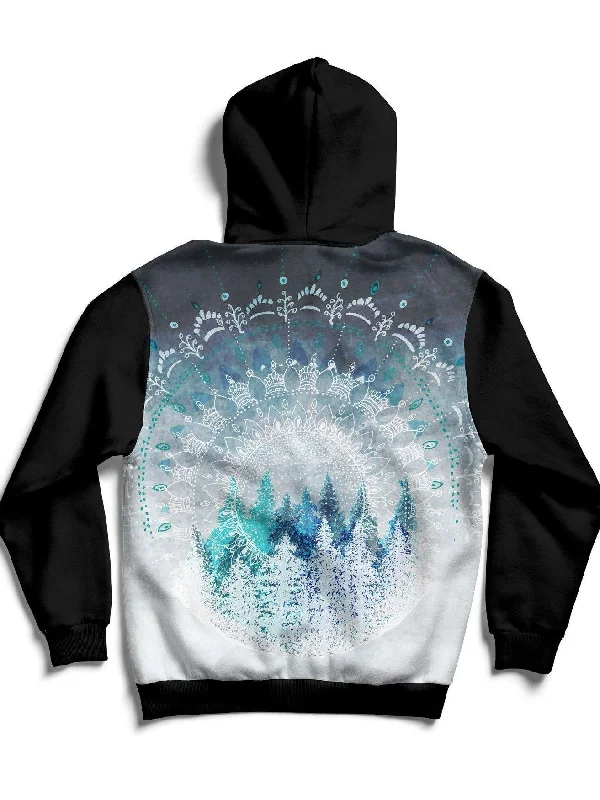 Women's fleece - lined hoodie with thumbholes for warmth in winterAmong the Pines Back Panel Unisex Hoodie