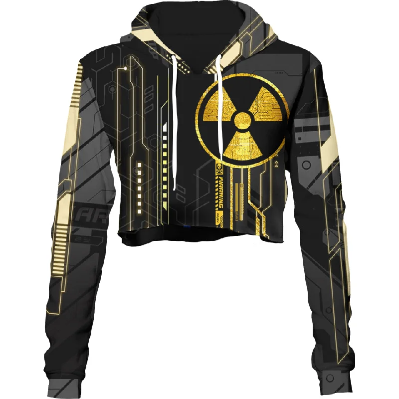 Women's cropped sweatshirt with a lace - trimmed hem for a romantic lookAtomic Crop Hoodie