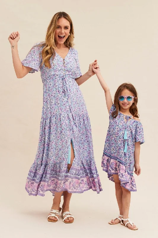 Strapless Women Dress with a Built - in Bra for Comfort and SupportBoho Print Short Sleeve Maxi Dress
