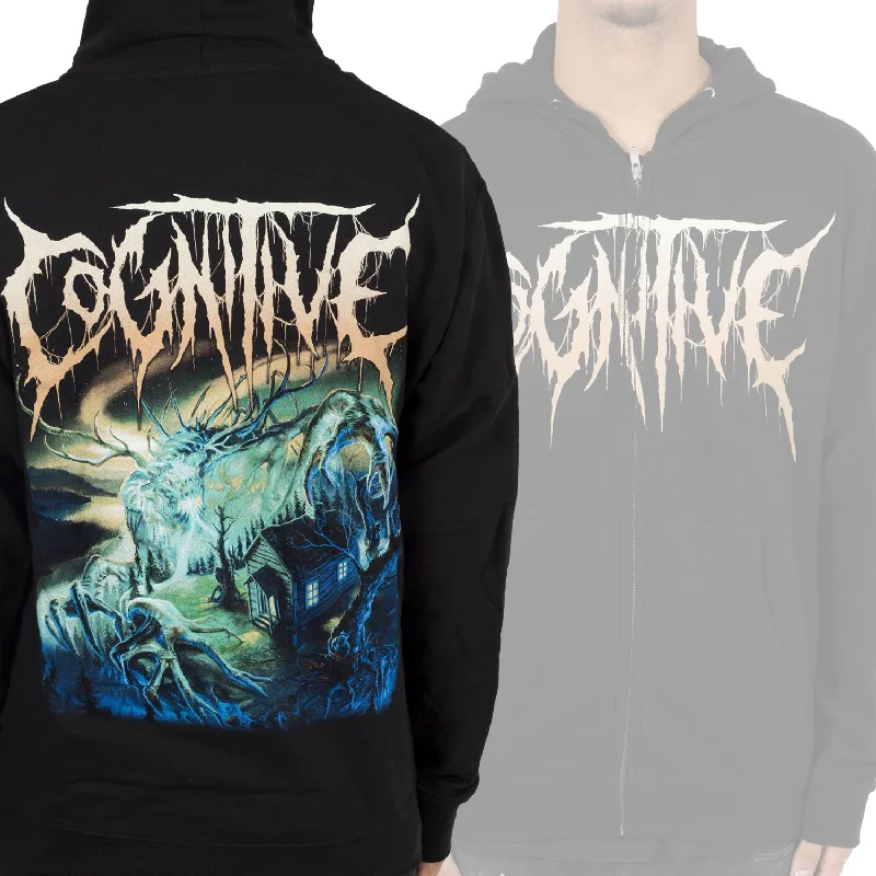 Women's zip - front sweatshirt with contrast stitching for a sporty aestheticCognitive "Deformity" Zip Hoodie