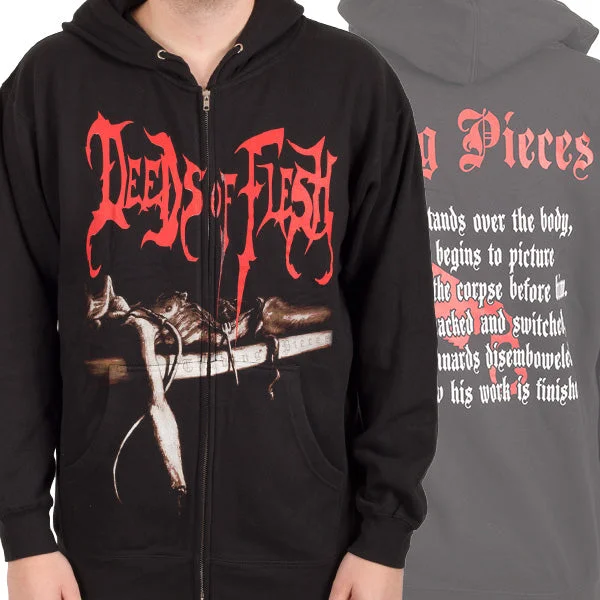 Women's sherpa - lined hoodie for extreme cold weather outdoor activitiesDeeds of Flesh "Trading Pieces" Zip Hoodie