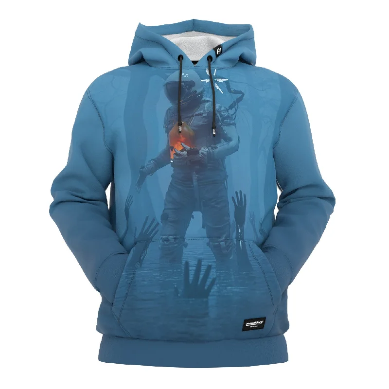 Women's graphic - printed sweatshirt featuring floral patterns for a feminine touchDeep Blue Hoodie