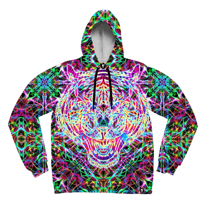 Women's hoodie with a glittery print for a glamorous and sparkly appearanceElectro Tiger Unisex Hoodie