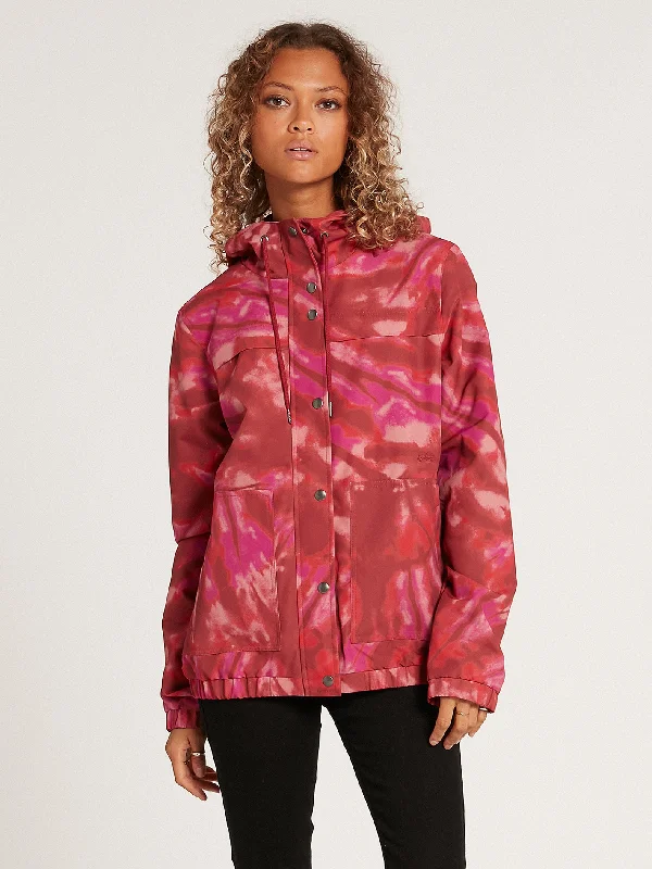 Women's bomber jackets with floral embroidery for a feminine and unique designEnemy Stone Windbreaker Jacket - Auburn