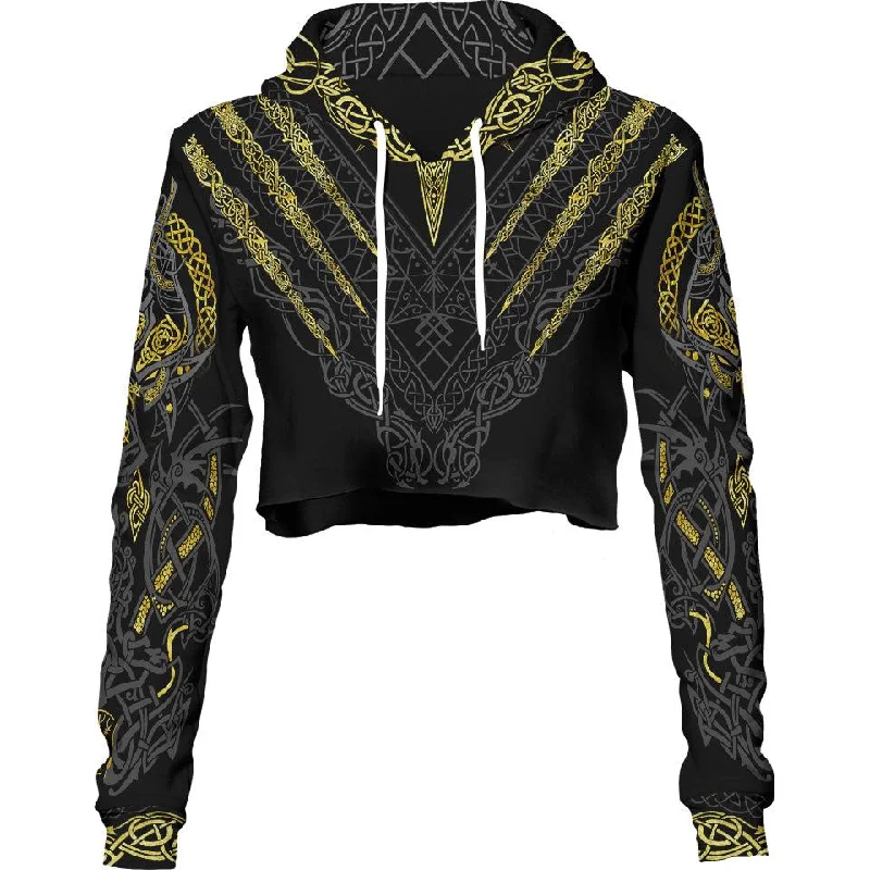 Women's crew - neck sweatshirt in a heather gray shade for a classic and versatile optionFenrir's Wrath Crop Hoodie