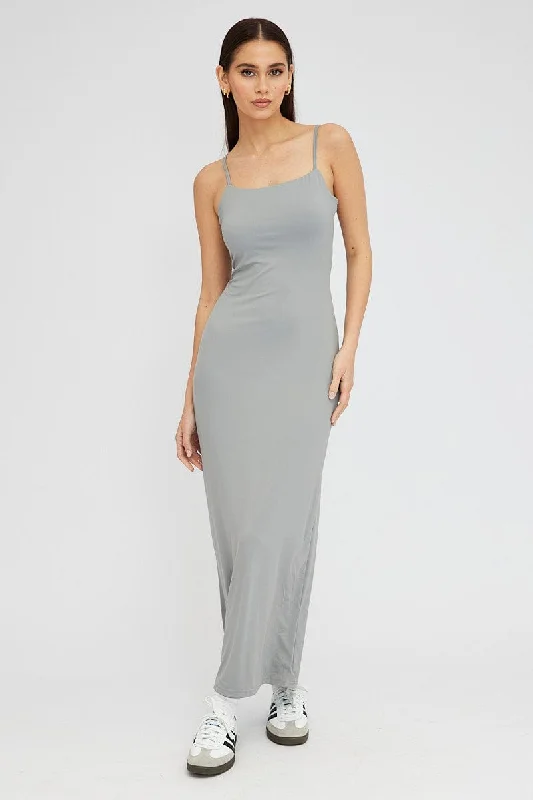 Grey Supersoft Maxi Dress Sleeveless