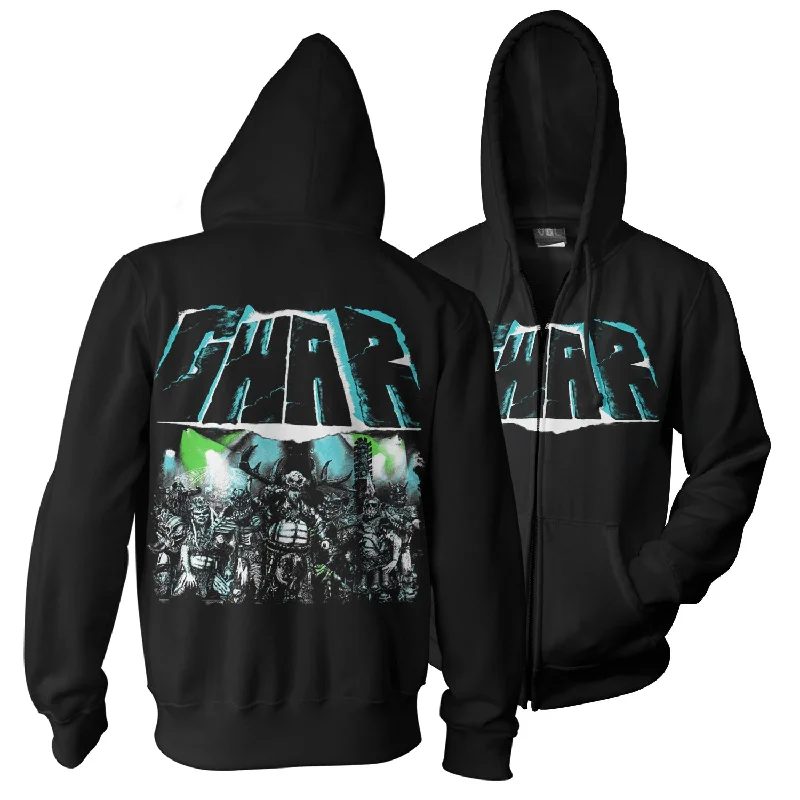 Women's color - block hoodie combining bold hues for a fashion - forward statementGwar "Use Your Collusion" Zip Hoodie