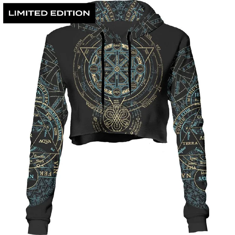 Women's graphic - printed sweatshirt featuring floral patterns for a feminine touchHarmony Crop Hoodie - Limited