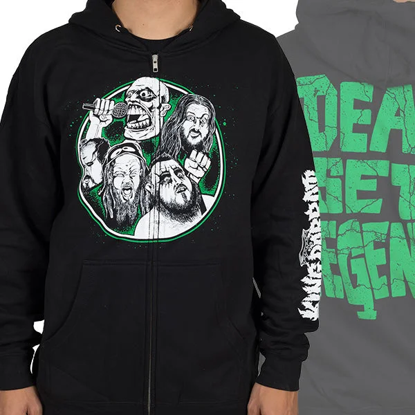 Women's sweatshirt with a mesh panel insert for breathability during workoutsKing Parrot "Dead Set Legend" Zip Hoodie